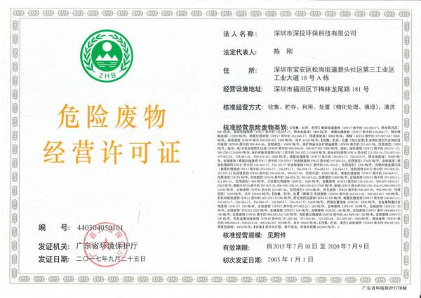 梅林分公司经营许可证正本